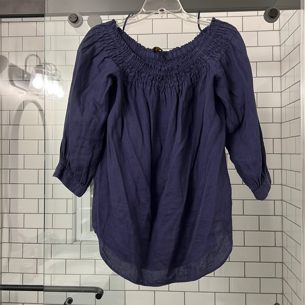 Off the Shoulder Polo Blouse